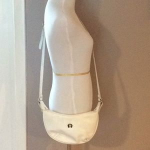 Etienne Aigner white leather cross body purse